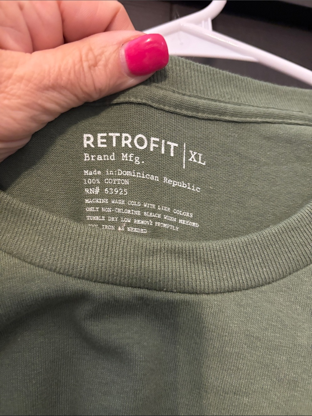 Retrofit Olive Green Short Sleeve Tee with White Chest Print - Picture 3 of 5